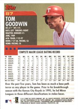 2000 Topps Opening Day #87 Tom Goodwin Back