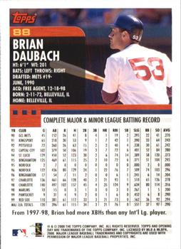 2000 Topps Opening Day #88 Brian Daubach Back