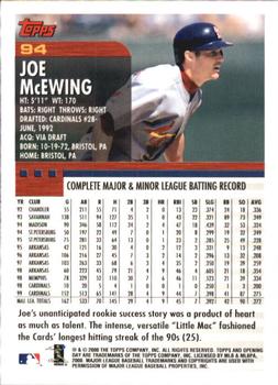 2000 Topps Opening Day #94 Joe McEwing Back