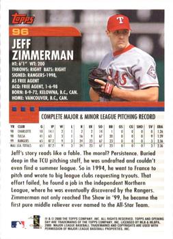 2000 Topps Opening Day #96 Jeff Zimmerman Back