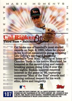 2000 Topps Opening Day #107 Cal Ripken Jr. Back