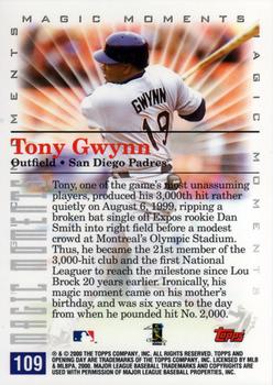 2000 Topps Opening Day #109 Tony Gwynn Back