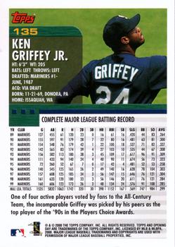 2000 Topps Opening Day #135 Ken Griffey Jr. Back