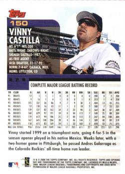2000 Topps Opening Day #150 Vinny Castilla Back