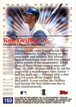 2000 Topps Opening Day #160 Ken Griffey Jr. Back