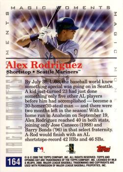2000 Topps Opening Day #164 Alex Rodriguez Back