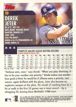 2000 Topps Opening Day #9 Derek Jeter Back