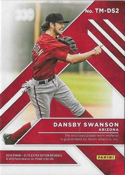 2016 Panini Elite Extra Edition - Triple Materials Holo Gold #13 Dansby Swanson Back