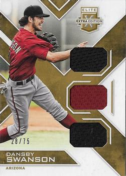 2016 Panini Elite Extra Edition - Triple Materials Holo Gold #13 Dansby Swanson Front