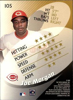 2000 Topps Stars #105 Joe Morgan Back