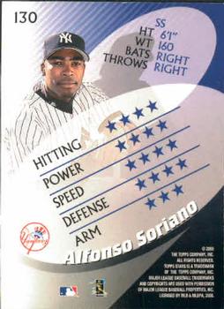 2000 Topps Stars #130 Alfonso Soriano Back