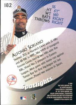 2000 Topps Stars #182 Alfonso Soriano Back