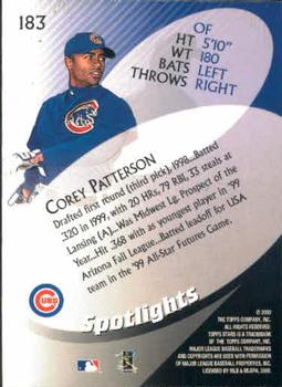 2000 Topps Stars #183 Corey Patterson Back