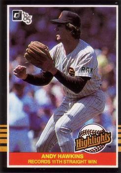 1985 Donruss Highlights #15 Andy Hawkins Front
