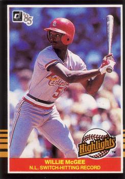 1985 Donruss Highlights #52 Willie McGee Front