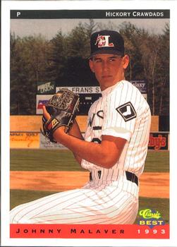 1993 Classic Best Hickory Crawdads #15 Johnny Malaver Front