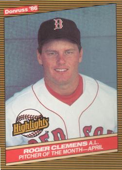 1986 Donruss Highlights #6 Roger Clemens Front