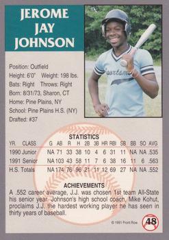 1991 Front Row Draft Picks - Gold #48 J.J. Johnson Back