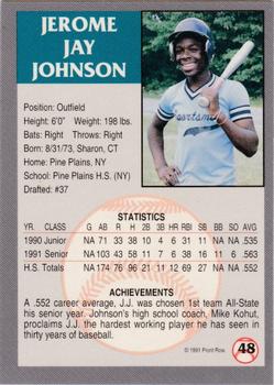 1991 Front Row Draft Picks - Silver #48 J.J. Johnson Back
