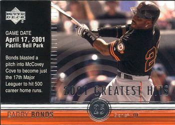 2002 Upper Deck - 2001 Greatest Hits #GH1 Barry Bonds  Front