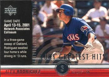 2002 Upper Deck - 2001 Greatest Hits #GH5 Alex Rodriguez  Front