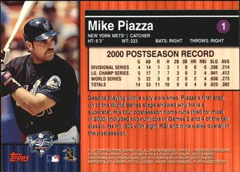 2000 Topps Subway Series #1 Mike Piazza Back