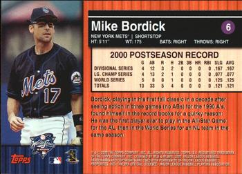 2000 Topps Subway Series #6 Mike Bordick Back