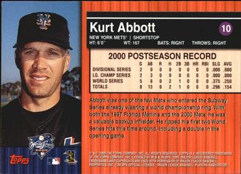 2000 Topps Subway Series #10 Kurt Abbott Back