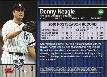 2000 Topps Subway Series #44 Denny Neagle Back