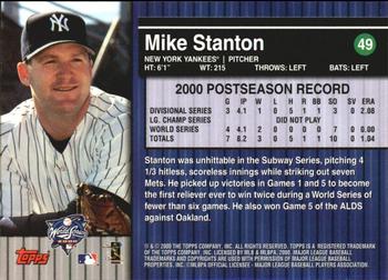 2000 Topps Subway Series #49 Mike Stanton Back