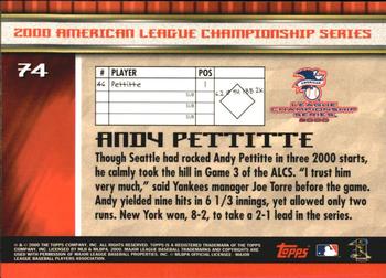 2000 Topps Subway Series #74 Andy Pettitte Back