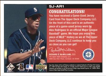 2002 Upper Deck - All-Star Game Salute Game-Used Jerseys #SJ-AR1 Alex Rodriguez Back