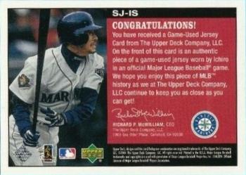 2002 Upper Deck - All-Star Game Salute Game-Used Jerseys #SJ-IS Ichiro Back
