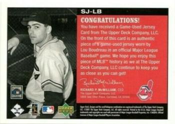 2002 Upper Deck - All-Star Game Salute Game-Used Jerseys #SJ-LB Lou Boudreau  Back
