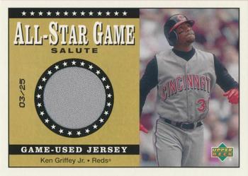 2002 Upper Deck - All-Star Game Salute Game-Used Jerseys Gold #SJ-KG Ken Griffey Jr.  Front