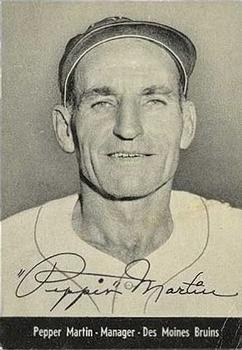 1955 Old Homestead Franks Des Moines Bruins #NNO Pepper Martin Front