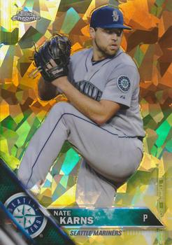 2016 Topps - Chrome Sapphire 65th Anniversary Edition Gold #539 Nate Karns Front