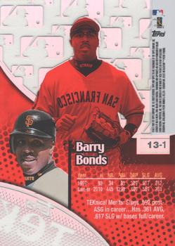 2000 Topps Tek #13-1 Barry Bonds Back