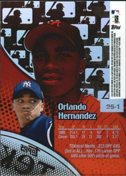 2000 Topps Tek #25-1 Orlando Hernandez Back