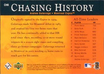 2002 Upper Deck - Chasing History #CH6 Andres Galarraga  Back