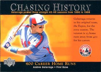 2002 Upper Deck - Chasing History #CH6 Andres Galarraga  Front