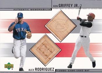 2002 Upper Deck - Combo Game-Used Memorabilia #CB-RG Alex Rodriguez / Ken Griffey Jr.  Front