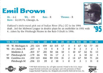 1999 Multi-Ad West Michigan Whitecaps 5th Anniversary #NNO Emil Brown Back