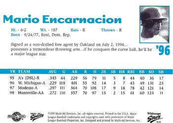 1999 Multi-Ad West Michigan Whitecaps 5th Anniversary #NNO Mario Encarnacion Back