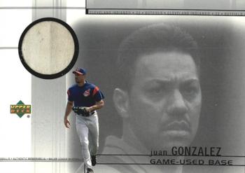 2002 Upper Deck - Game-Used Bases #B-JG Juan Gonzalez  Front