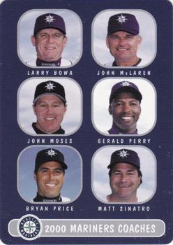 2000 Keebler Seattle Mariners #28 Larry Bowa / John McLaren / John Moses / Gerald Perry / Bryan Price / Matt Sinatro Front
