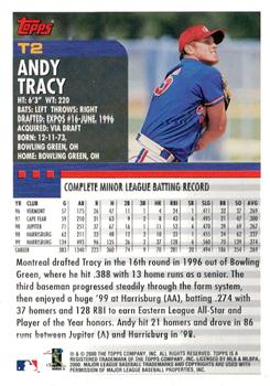 2000 Topps Traded & Rookies #T2 Andy Tracy Back