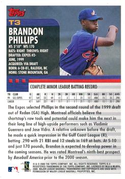 2000 Topps Traded & Rookies #T3 Brandon Phillips Back