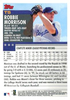 2000 Topps Traded & Rookies #T5 Robbie Morrison Back