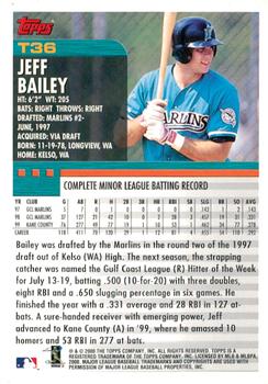 2000 Topps Traded & Rookies #T36 Jeff Bailey Back
